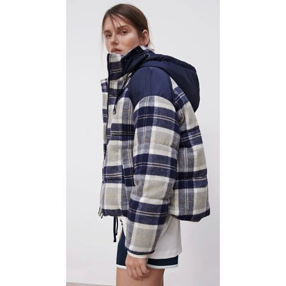 Zara Plaid Puffer Jacket - Picture 8 of 11